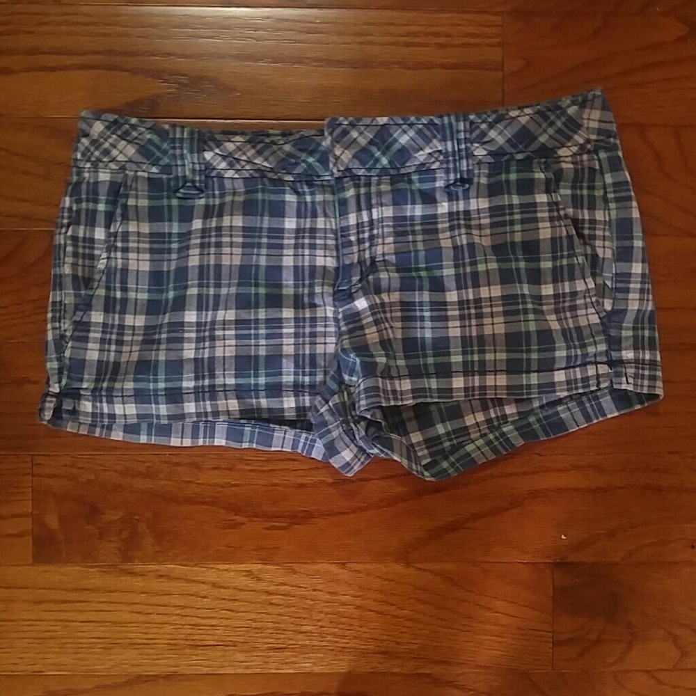 Aeropostale Plaid Blue Shorts